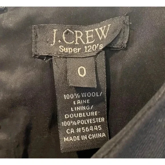 J Crew Emmaleigh Super 120s‎ Sheath Dress Black Size 0 (1512) - Picture 5 of 6